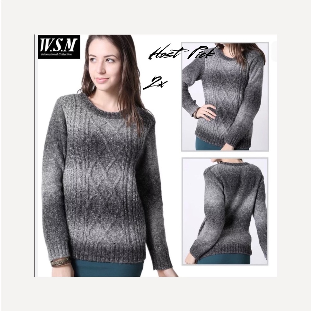 WSM Graduated Grey Women’s Acrylic Sweater Size M 2X HP!
